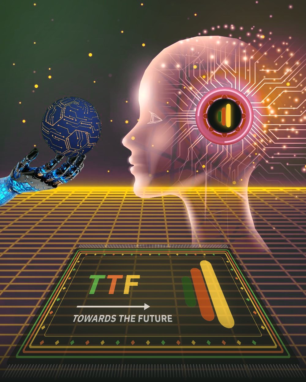 ذكاء اصطناعي وشعار TTF «نحو المستقبل»